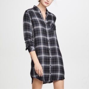 Rails Bianca Shirt Dress or Tunic in Onyx, Slate & White Combo